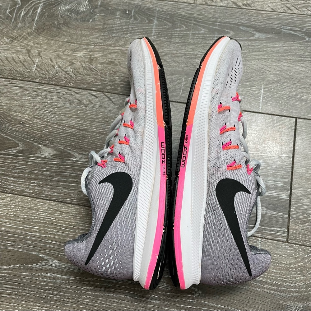 Nike Air Zoom Pegasus 33 Womens Size 10 Gray Pink Running Shoes Sneakers - Picture 7 of 13
